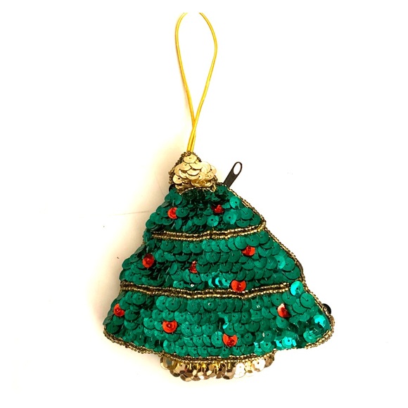 Vintage Sequin Christmas Tree Coin Purse Ornament - Picture 1 of 2